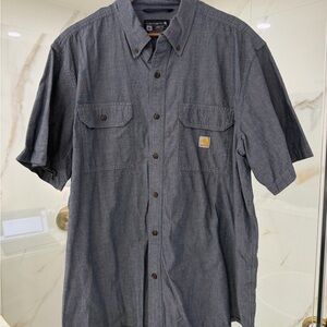 Carhartt Loose Fit Chambray Button Up Shirt XL | Style 104369 TW4369-M